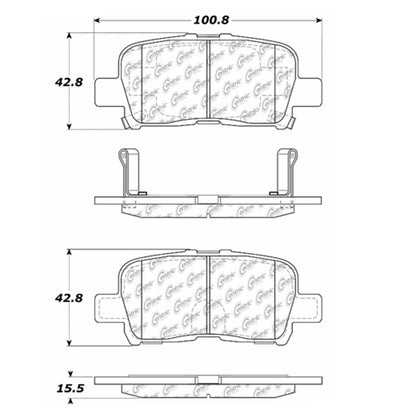 Centric Parts Disc Brake Pad Set Premium Semi-Metallic with Shims and Hardware 300.08650