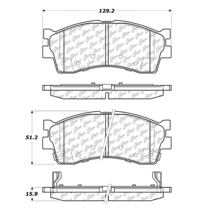 Centric Parts Disc Brake Pad Set Premium Semi-Metallic with Shims and Hardware for 2001-2005 Kia Rio Sephia Spectra 300.08890