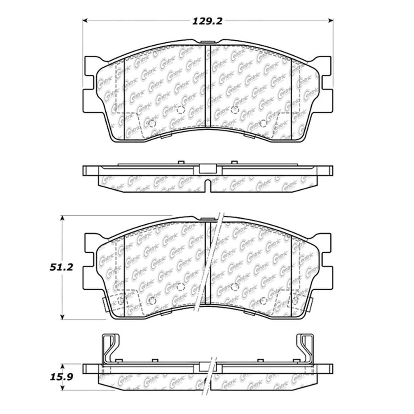 Stoptech Centric Centric Premium Brake Pads 300.08890