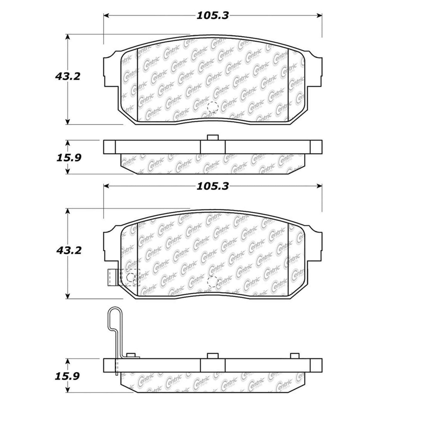 Stoptech Centric Centric Premium Brake Pads 300.09000