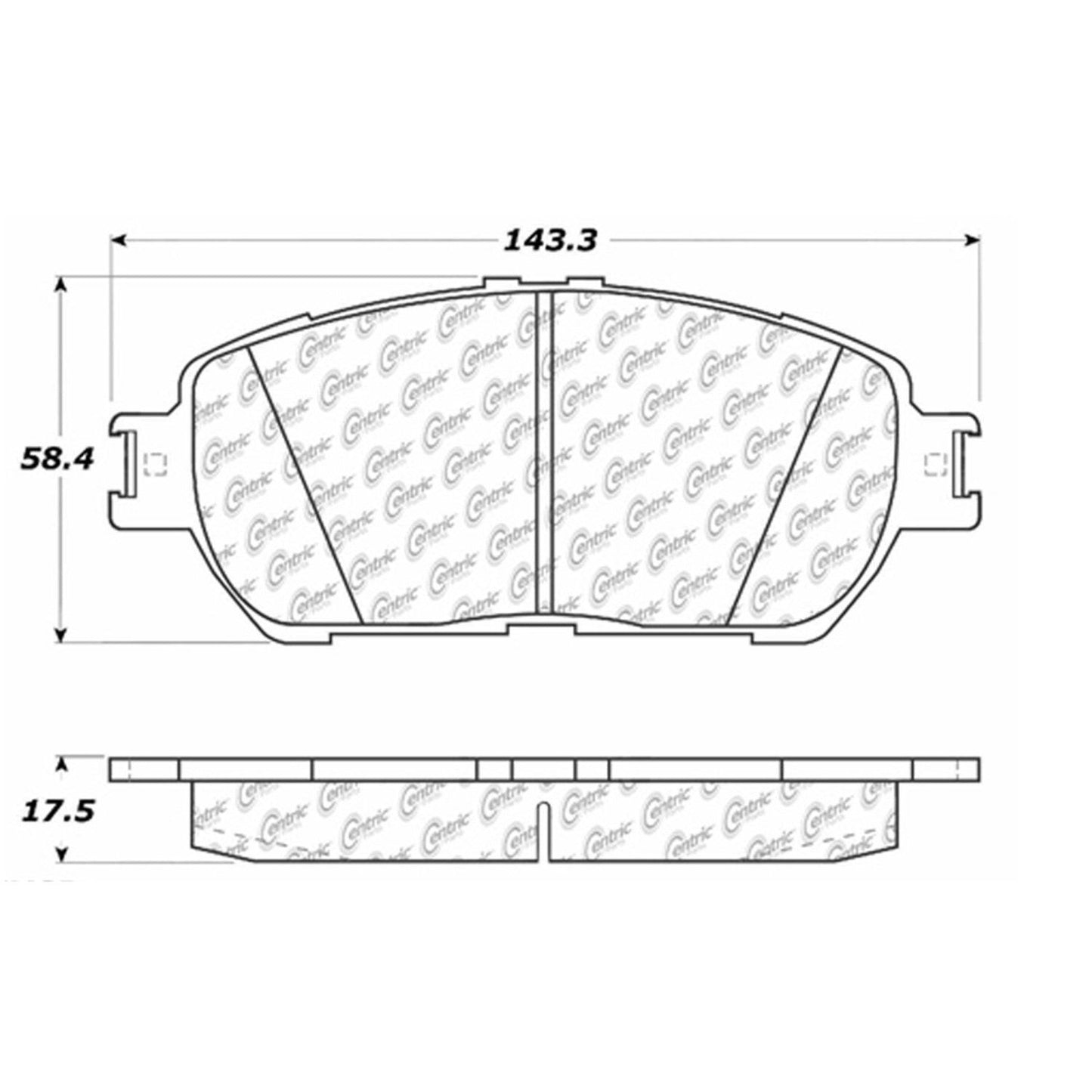 Centric Parts Disc Brake Pad Set Premium Semi-Metallic with Shims for 2005-2010 Toyota Avalon Camry Sienna Solara 300.09061