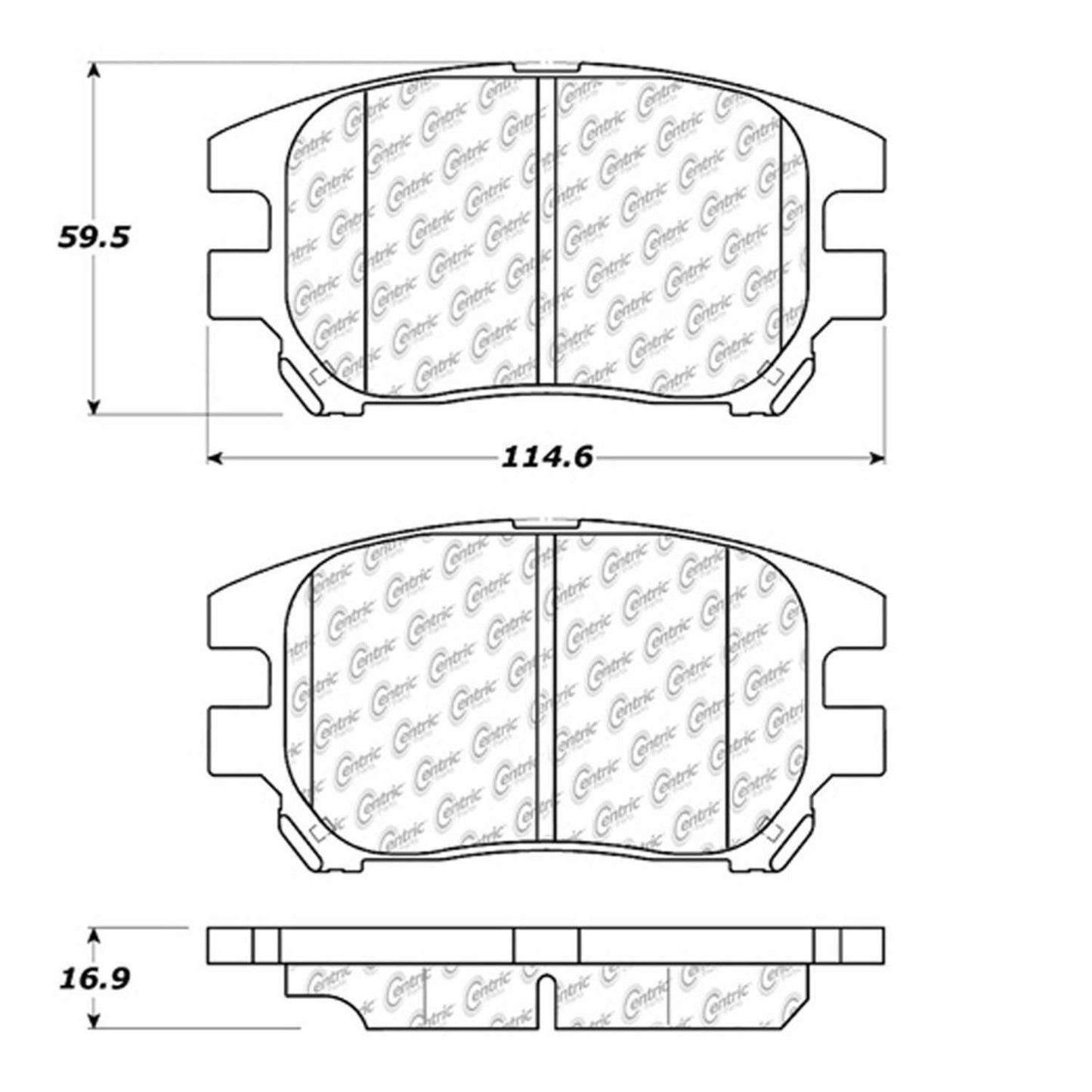 Centric Parts Disc Brake Pad Set Premium Semi-Metallic with Shims for 2002-2003 Lexus RX300 300.09300