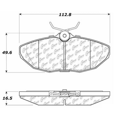 Centric Parts Disc Brake Pad Set Premium Semi-Metallic with Shims and Hardware for 2003-2005 Jaguar S-Type, Vanden Plas 2004-2005, XJ8 2004 300.09440