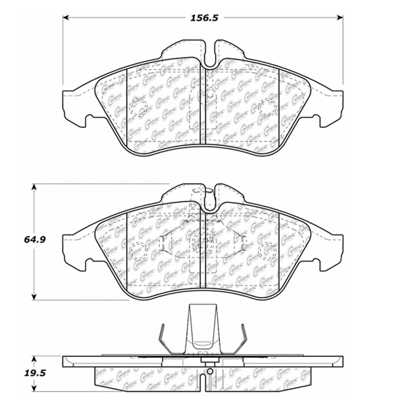 Centric Parts Disc Brake Pad Set with High Performance Shims 300.09500