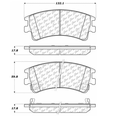 Centric Parts Disc Brake Pad Set Premium Semi-Metallic with Shims and Hardware for 2003-2005 Mazda 6 300.09570