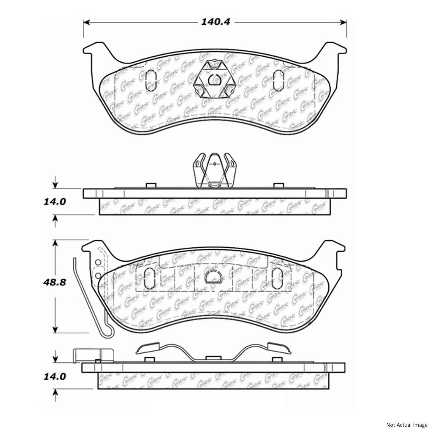 Centric Parts Disc Brake Pad Set Premium Semi-Metallic with Shims and Hardware for 2003-2007 Jeep Liberty, 2003-2006 TJ, 2003-2006 Wrangler 300.09640