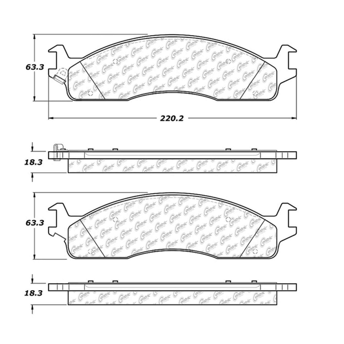 Stoptech Centric Centric Premium Brake Pads 300.09650