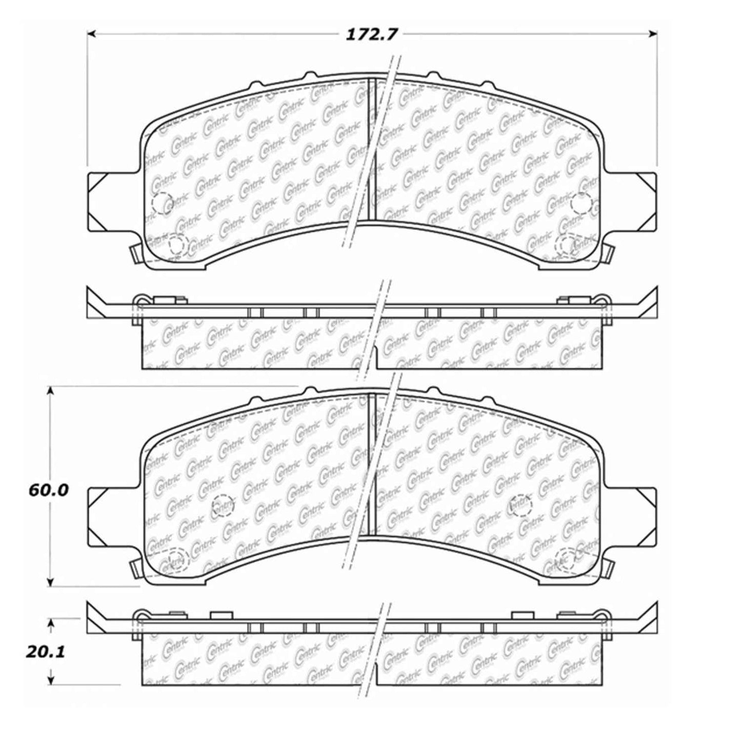 Centric Parts Premium Semi-Metallic Brake Pads with Shims and Hardware 300.09740