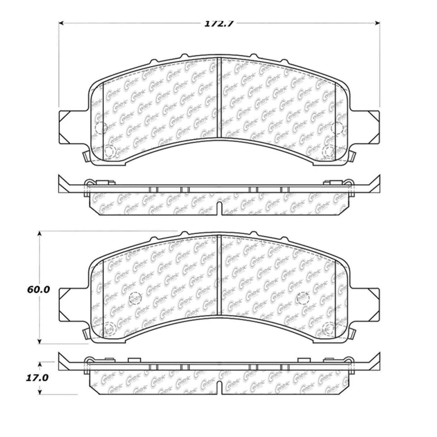 Centric Parts Premium Semi-Metallic Brake Pads with Shims and Hardware 300.09741