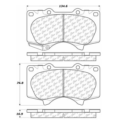 Centric Parts Disc Brake Pad Set Premium Semi-Metallic with Shims for 2003-2009 Lexus GX470 300.09760