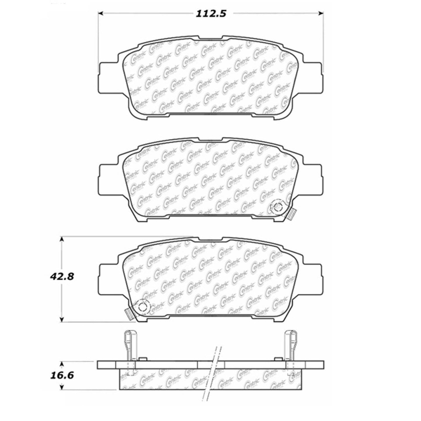 Centric Parts Disc Brake Pad Set Premium with High Performance Shims for 100% Asbestos and Copper Free Formula 300.09950