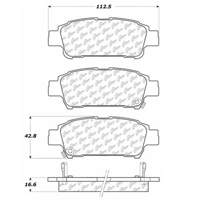 Centric Parts Disc Brake Pad Set Premium with High Performance Shims for 100% Asbestos and Copper Free Formula 300.09950