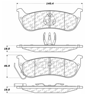 Centric Parts Disc Brake Pad Set Premium Semi-Metallic with Shims for 2004-2008 Chrysler Pacifica 300.09980