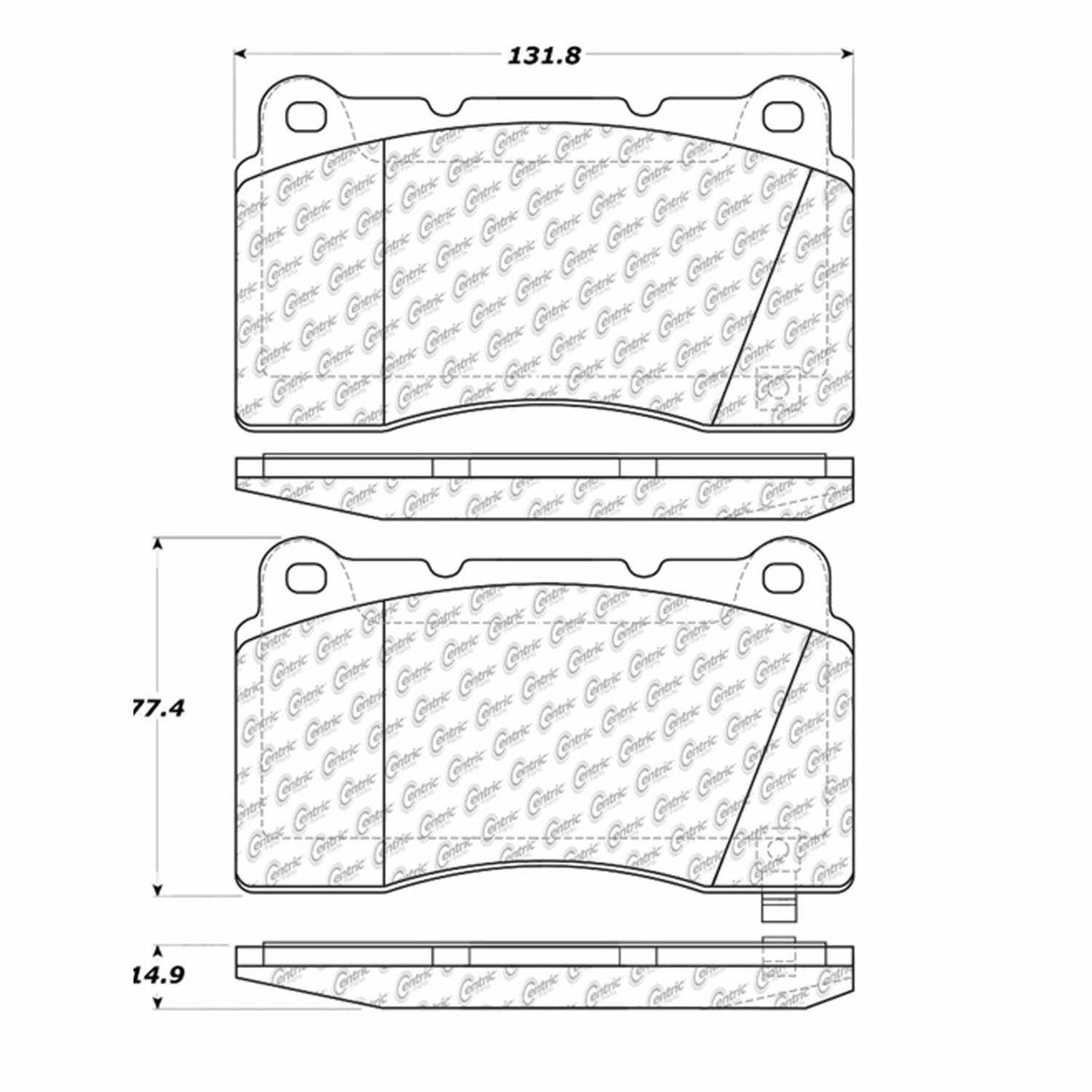 Centric Parts Premium Metallic Brake Pad Set with High Performance Shims for Passenger Cars and Light Duty Trucks 300.10010