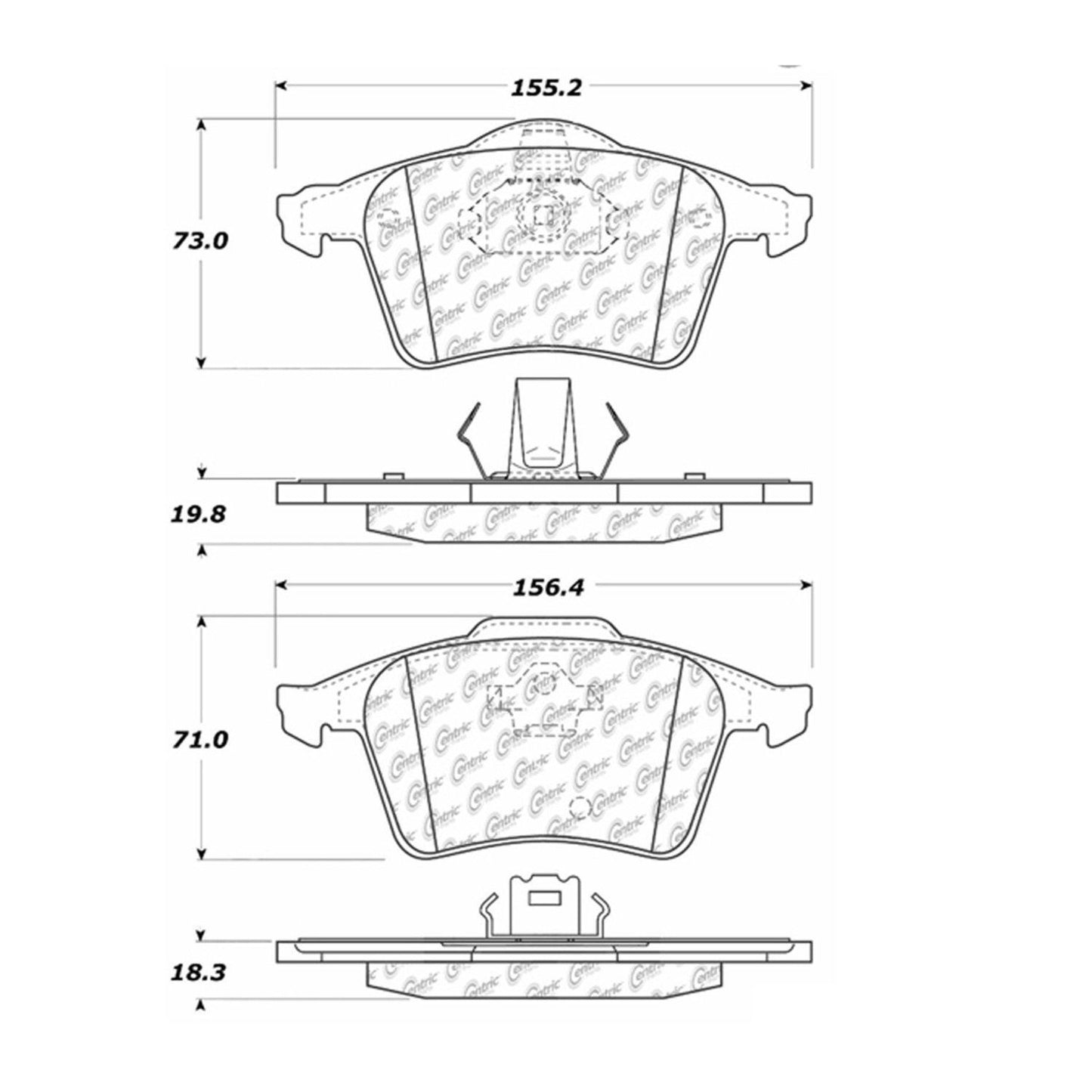 Stoptech Centric Centric Premium Brake Pads 300.10030
