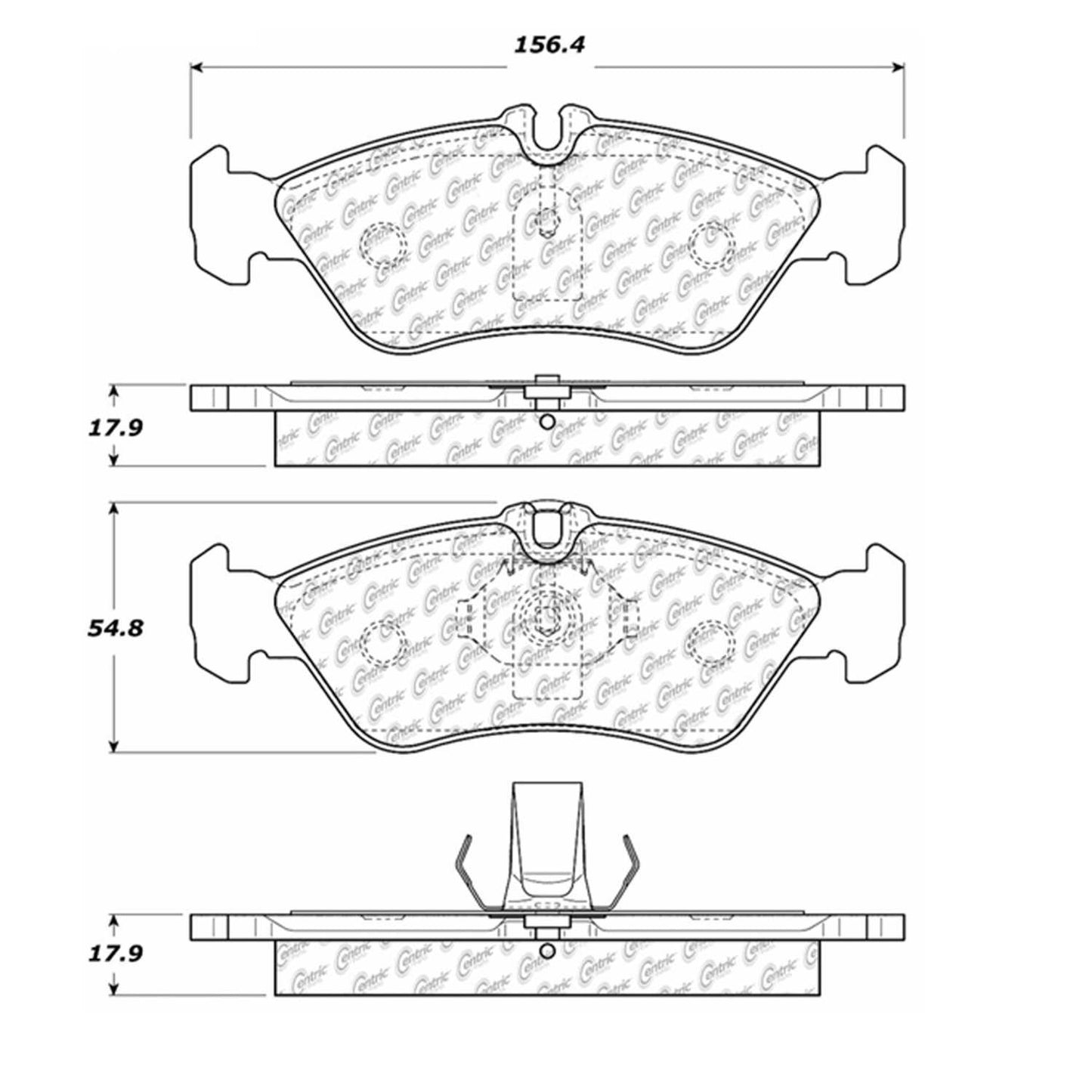 Centric Parts Disc Brake Pad Set Premium Ceramic with High Performance Shims 300.10060