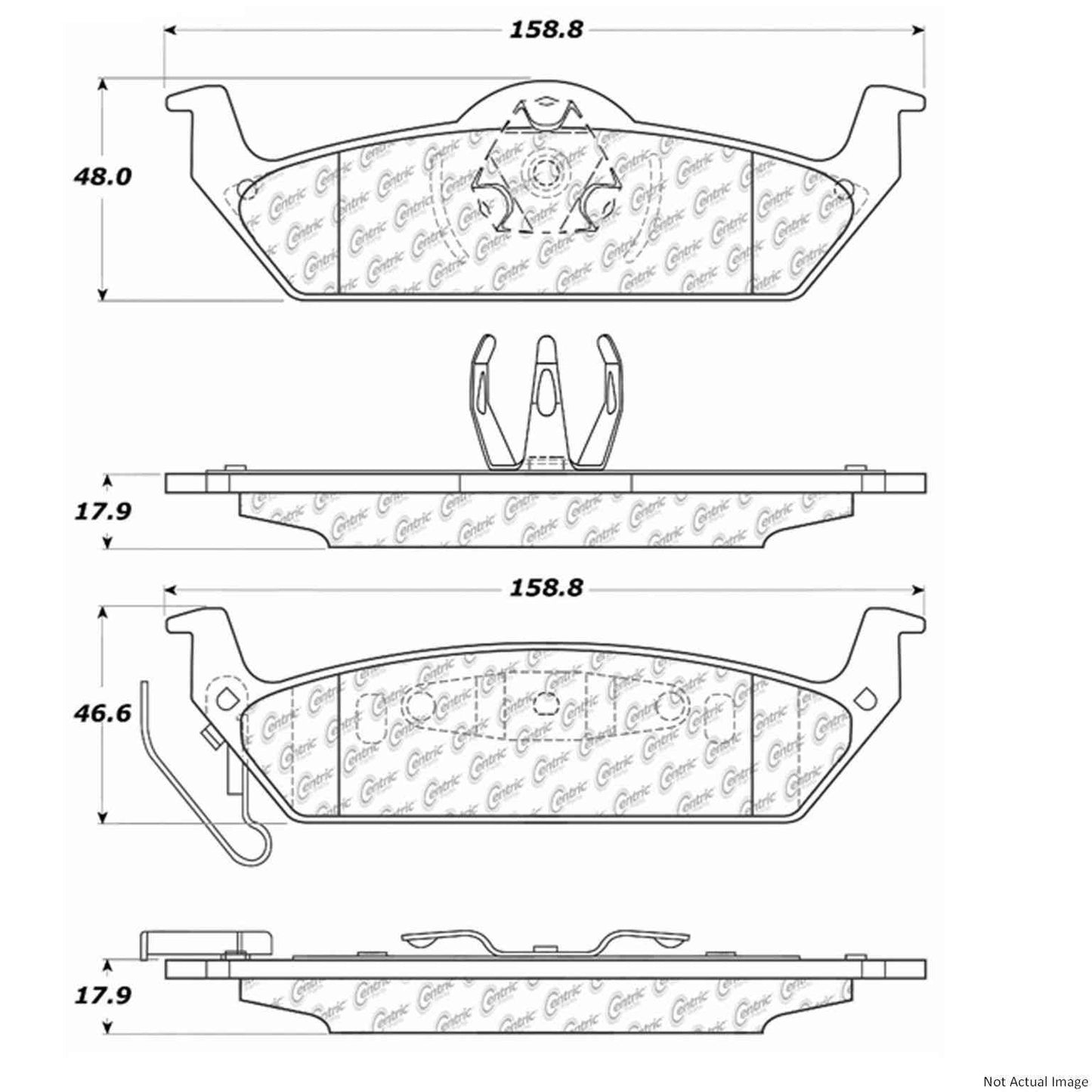Centric Parts Disc Brake Pad Set Premium Semi-Metallic with Shims and Hardware for Ford F-150 2004-2011 300.10120