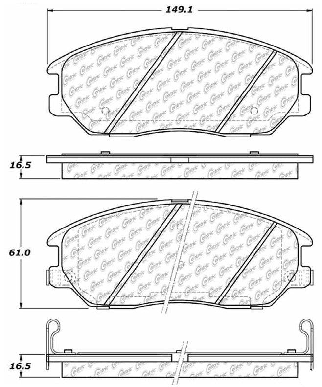 Centric Parts Disc Brake Pad Set Premium Semi-Metallic with Shims and Hardware for 2004-2006 Hyundai XG350 Kia Amanti 300.10130