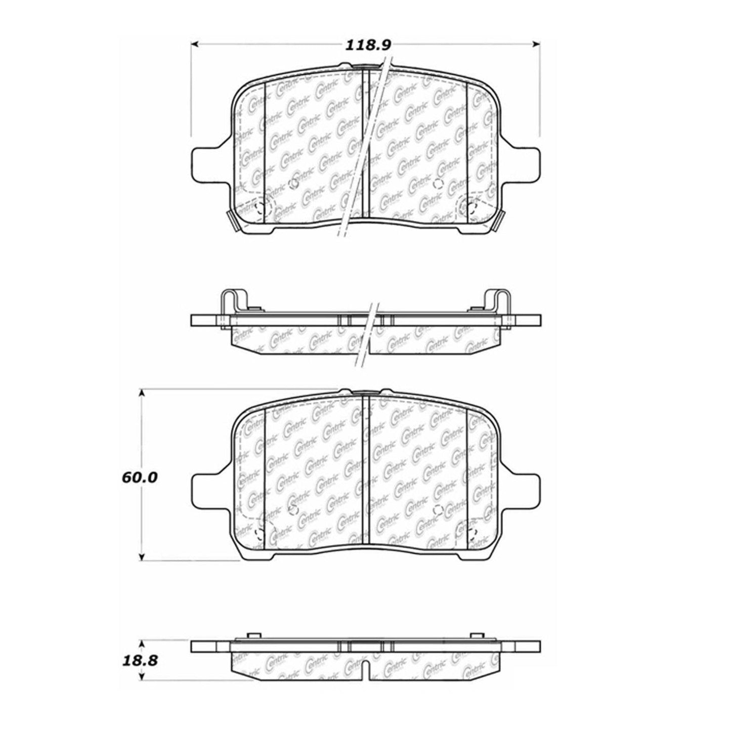 Centric Parts Disc Brake Pad Set Premium Ceramic with High Performance Shims 300.10280