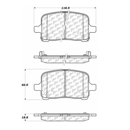 Centric Parts Disc Brake Pad Set Premium Ceramic with High Performance Shims 300.10280