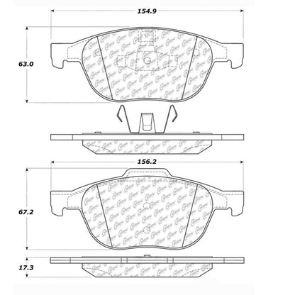 Centric Parts Disc Brake Pad Set with High Performance Shims 300.10440