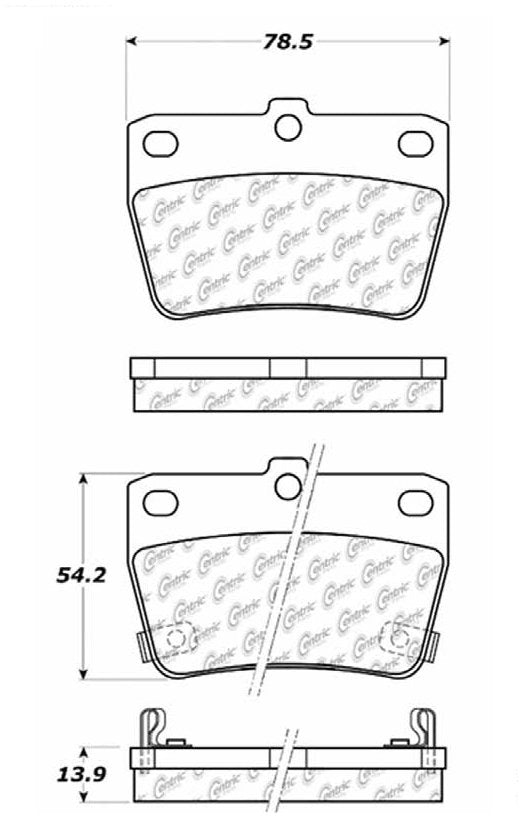 Centric Parts Premium Semi-Metallic Brake Pads with Shims and Hardware 300.10510