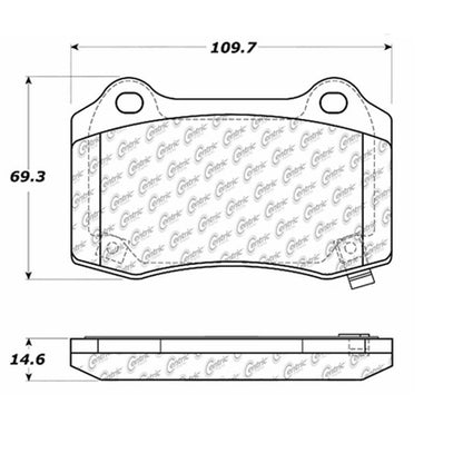 Centric Parts Premium Semi-Metallic Brake Pads with Shims for 2004-2019 Cadillac CTS Chevrolet Camaro Chrysler 300 Dodge Challenger Charger