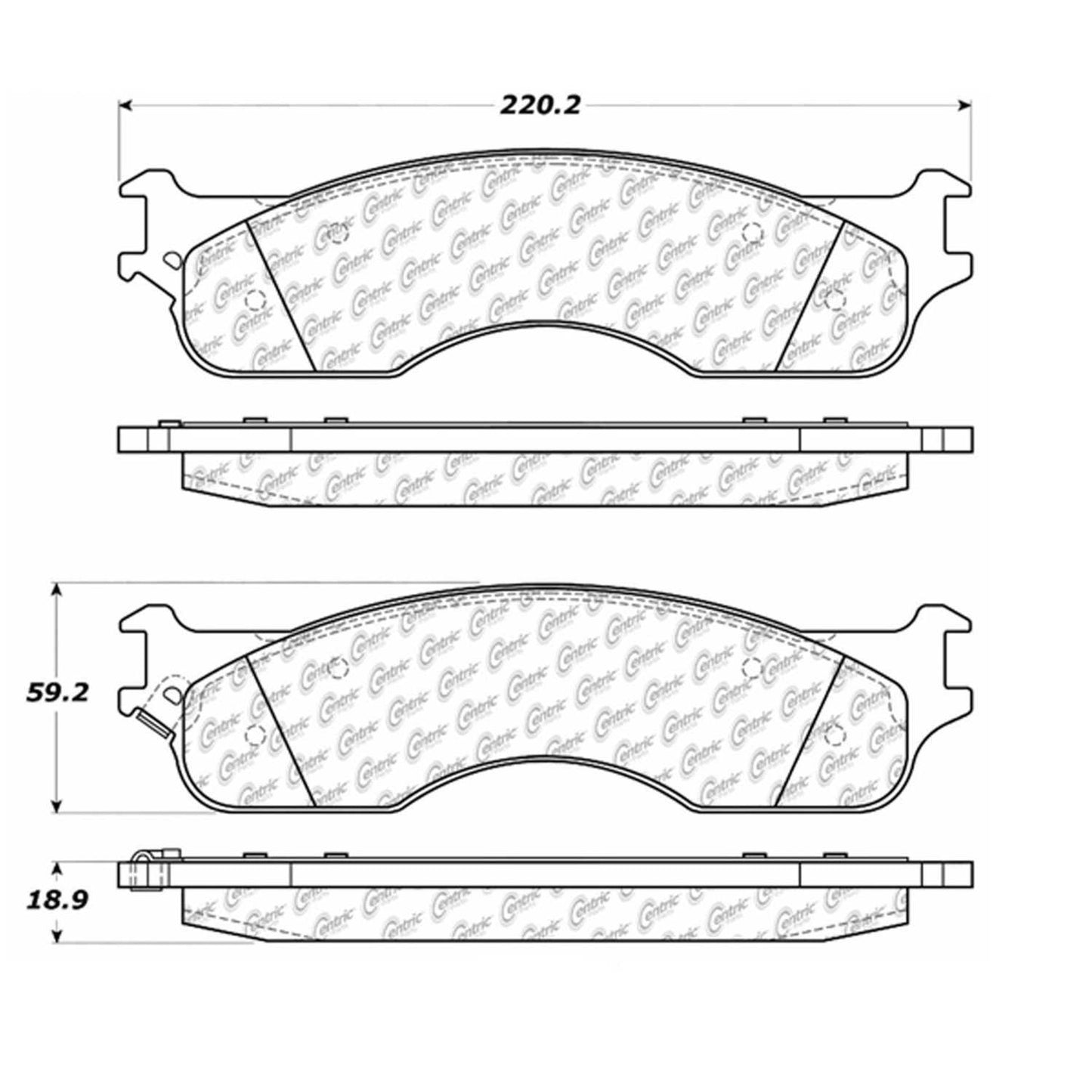 Centric Parts Disc Brake Pad Set Premium Semi-Metallic with Shims and Hardware for 2004 Dodge Ram 1500 300.10540