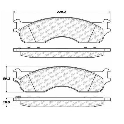 Centric Parts Disc Brake Pad Set Premium Semi-Metallic with Shims and Hardware for 2004 Dodge Ram 1500 300.10540