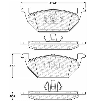 Centric Parts Disc Brake Pad Set Premium Semi-Metallic with Shims for 2005-2008 Ford Escape, Mazda Tribute, Mercury Mariner 300.10550