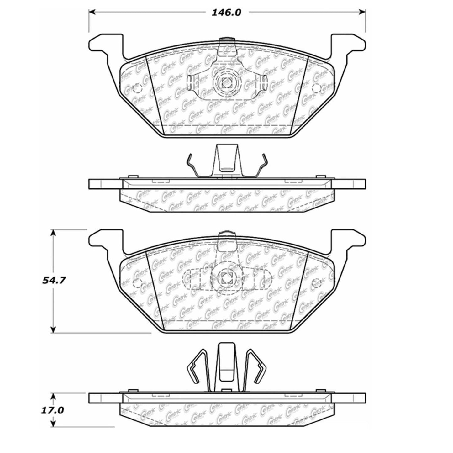 Stoptech Centric Centric Premium Brake Pads 300.10550