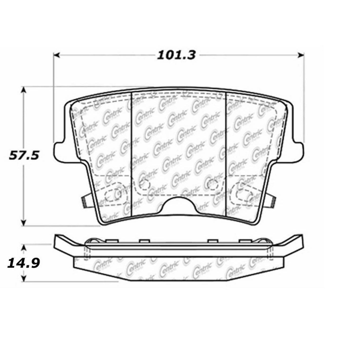Stoptech Centric Premium Semi-Metallic Brake Pads w/Shims and Hardware - Rear 300.10571