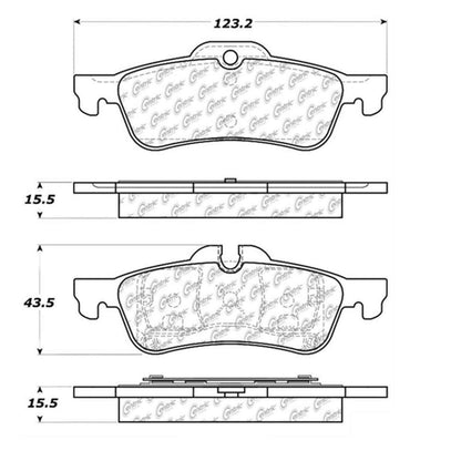 Centric Parts Premium Semi-Metallic Brake Pads with Shims and Hardware for 2002-2008 Mini Cooper 300.10600