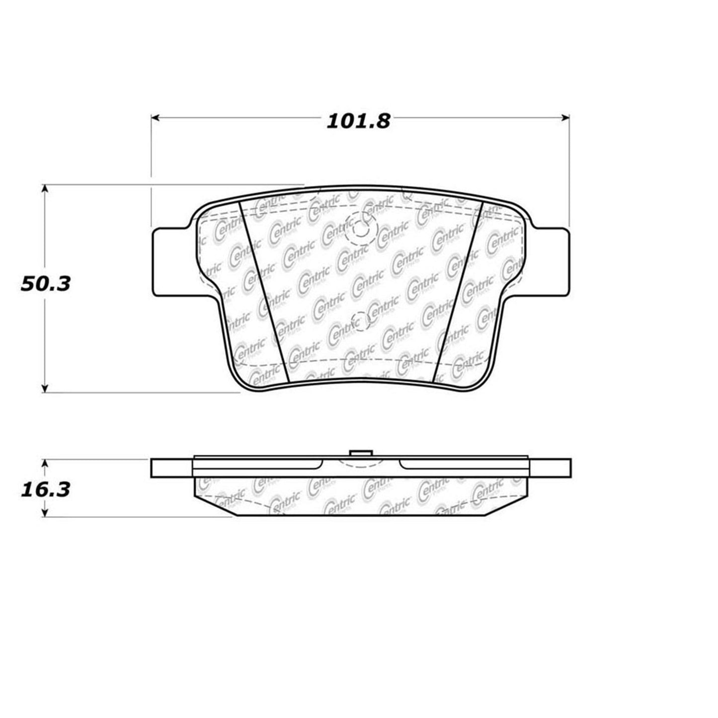 Centric Parts Disc Brake Pad Set for Compatible Vehicles 300.10710