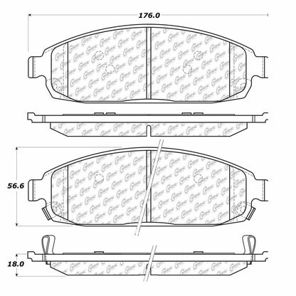 Centric Parts Disc Brake Pad Set Premium Ceramic with High Performance Shims 300.10800