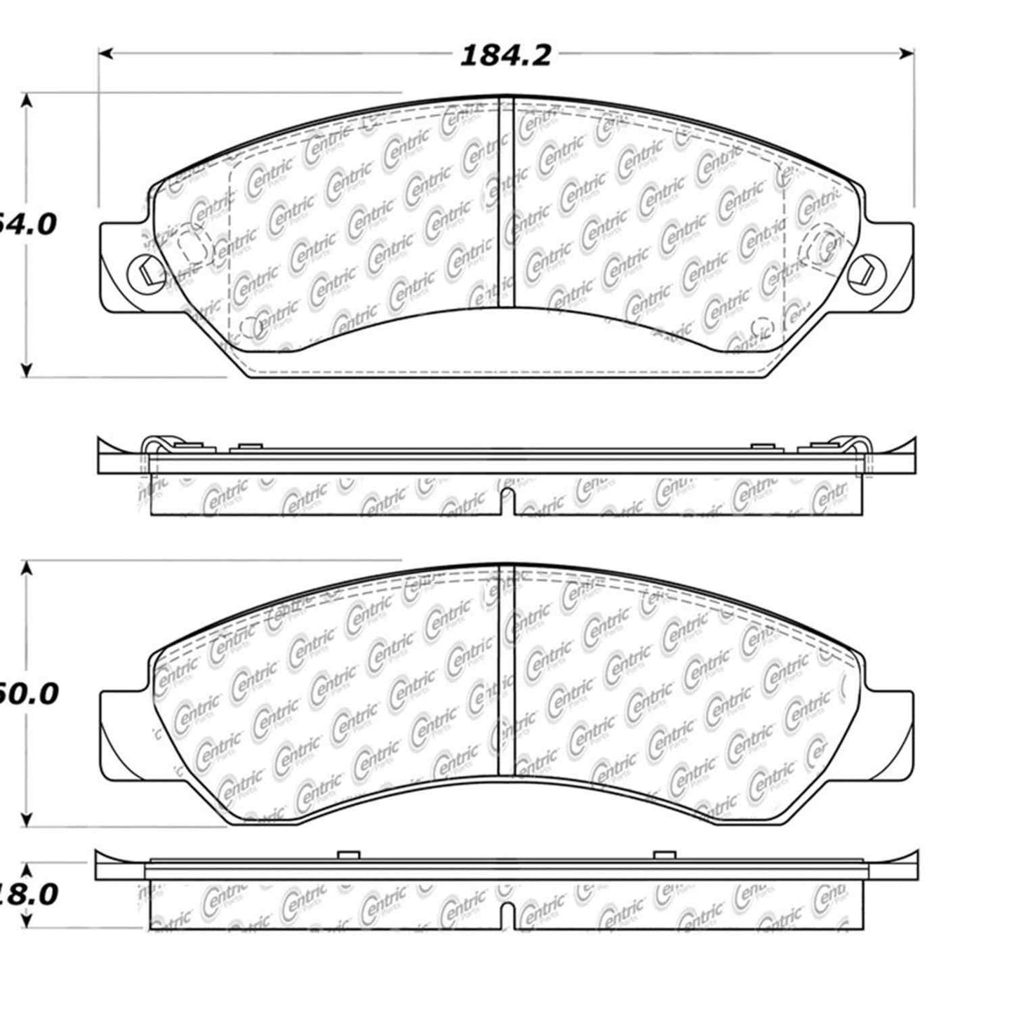 Centric Parts Premium Semi-Metallic Brake Pads with Shims and Hardware 300.10920