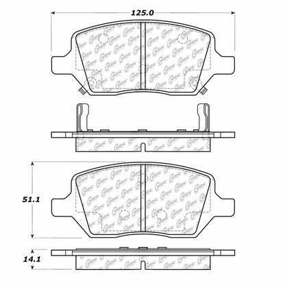 Centric Parts Disc Brake Pad Set with High Performance Shims for Passenger Cars and Light Duty Trucks 300.10930