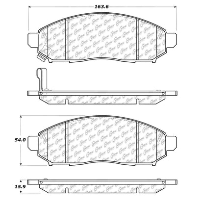 Centric Parts Premium Semi-Metallic Brake Pads with Shims and Hardware for 2015-2018 Chevrolet City Express 300.10940