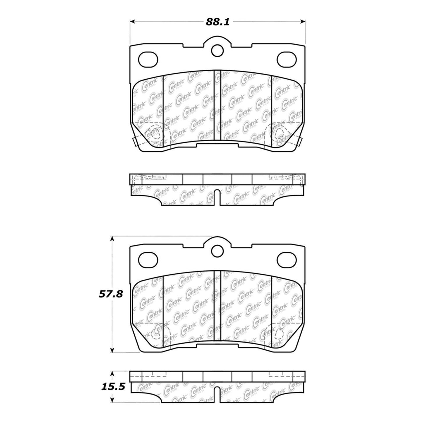 Centric Parts Disc Brake Pad Set Premium Ceramic with High Performance Shims 300.11130