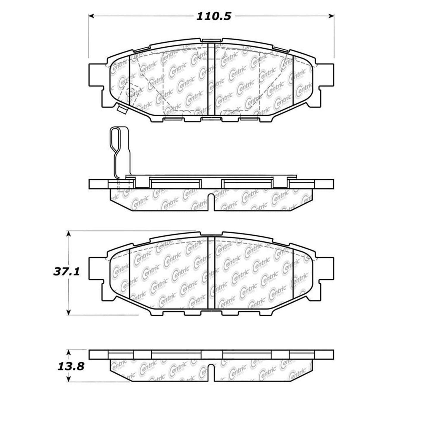 Centric Parts Disc Brake Pad Set with High Performance Shims for Passenger Cars and Light Duty Trucks 300.11140