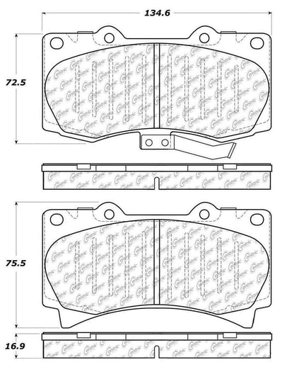 Centric Parts Premium Semi-Metallic Brake Pads with Shims and Hardware 300.11190