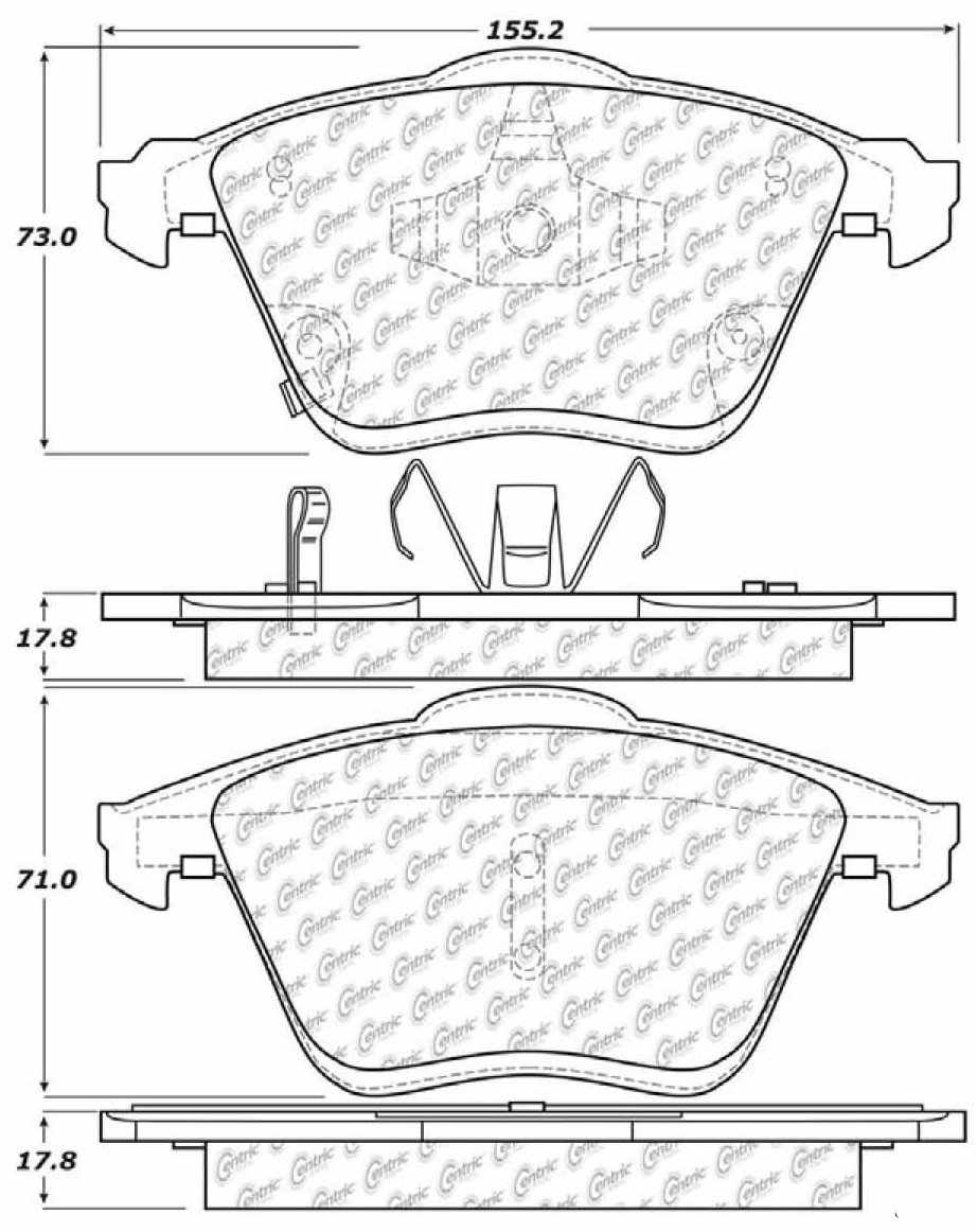 Centric Parts Disc Brake Pad Set Premium Semi-Metallic with Shims and Hardware for 2006-2007 Mazda 6 300.11860