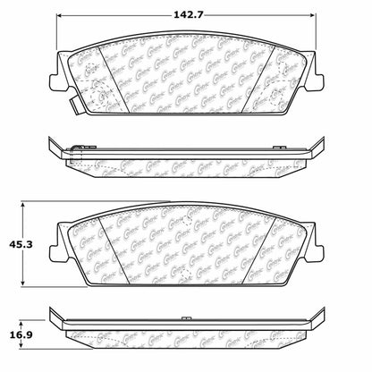 Centric Parts Premium Semi-Metallic Brake Pads with Shims and Hardware 300.11940