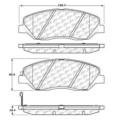 Centric Parts Disc Brake Pad Set Premium Semi-Metallic with Shims for 2007-2009 Hyundai Entourage, 2007-2009 Santa Fe, 2013-2016 Santa Fe XL, 2006-2012 Kia Sedona
