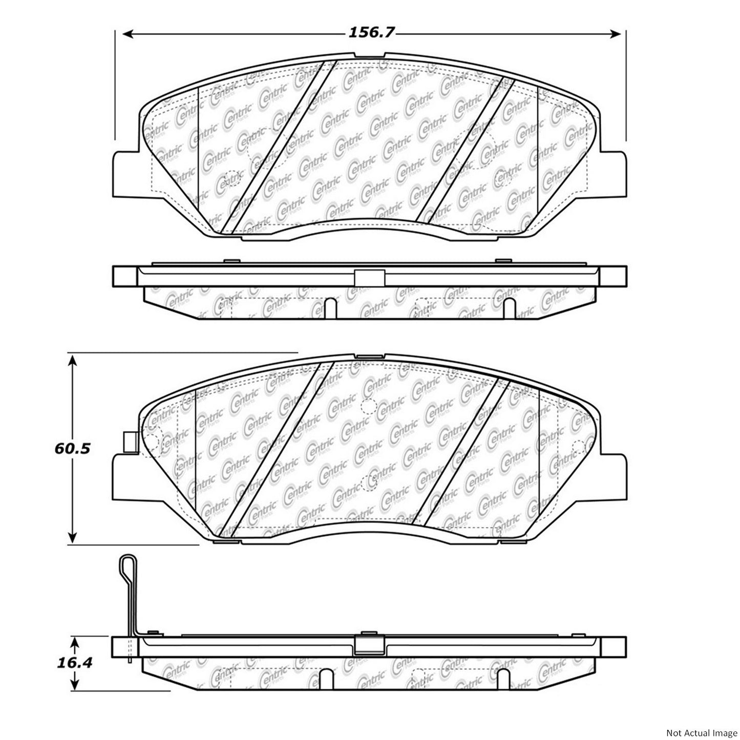 Centric Parts Disc Brake Pad Set Premium Semi-Metallic with Shims for 2007-2009 Hyundai Entourage, 2007-2009 Santa Fe, 2013-2016 Santa Fe XL, 2006-2012 Kia Sedona