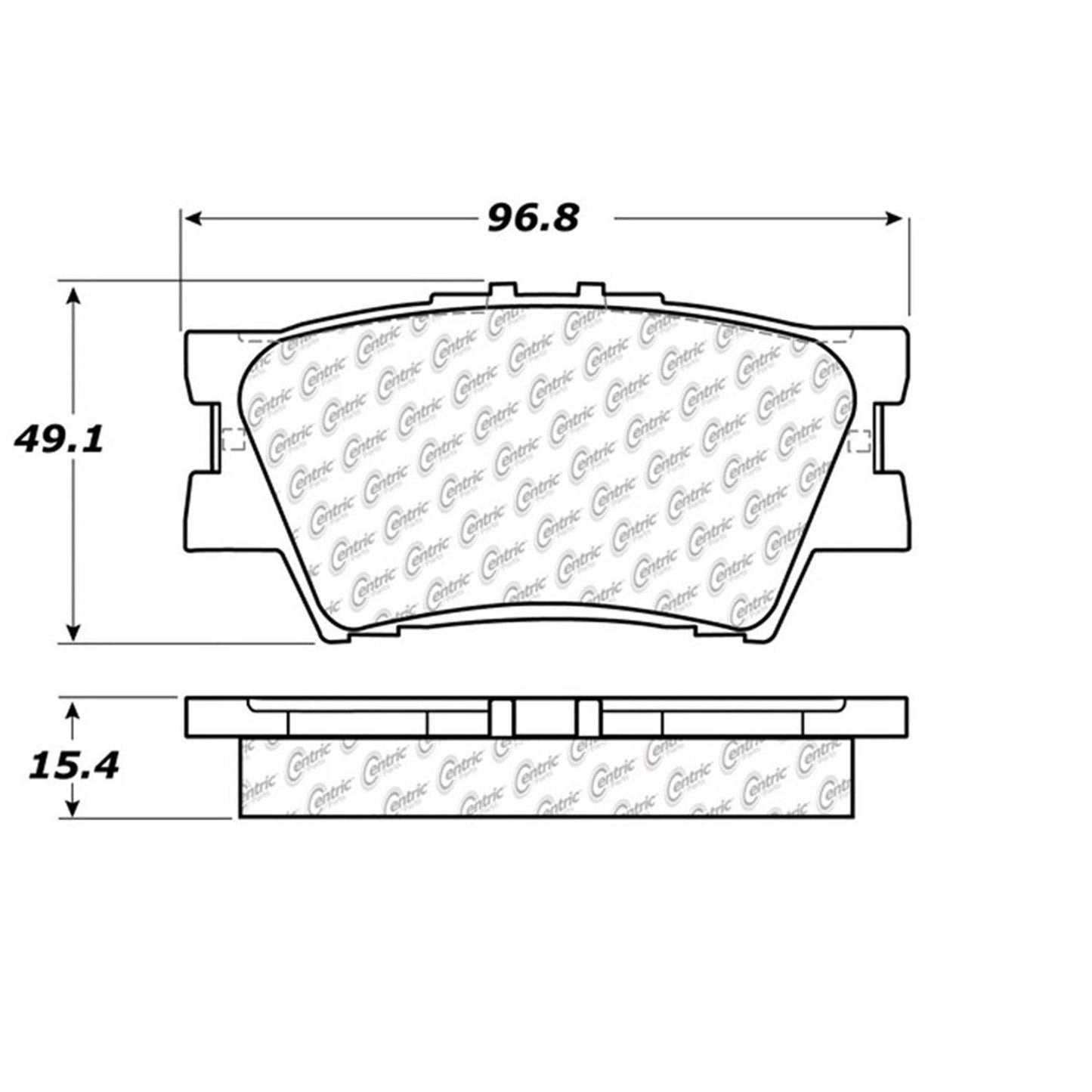 Centric Parts Premium Semi-Metallic Brake Pads with Shims and Hardware 300.12120