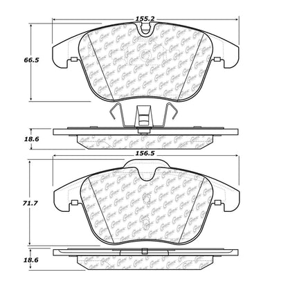 Centric Parts Disc Brake Pad Set Premium Semi-Metallic with Shims and Hardware for 2006-2018 Jaguar S-Type, Vanden Plas, XF, XJ8, XK, Land Rover LR2, Range Rover Evoque, Volvo S60, S80, V60, V70, XC70 300.12410