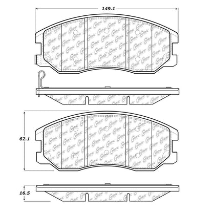 Centric Parts Disc Brake Pad Set Premium Ceramic with High Performance Shims 300.12640