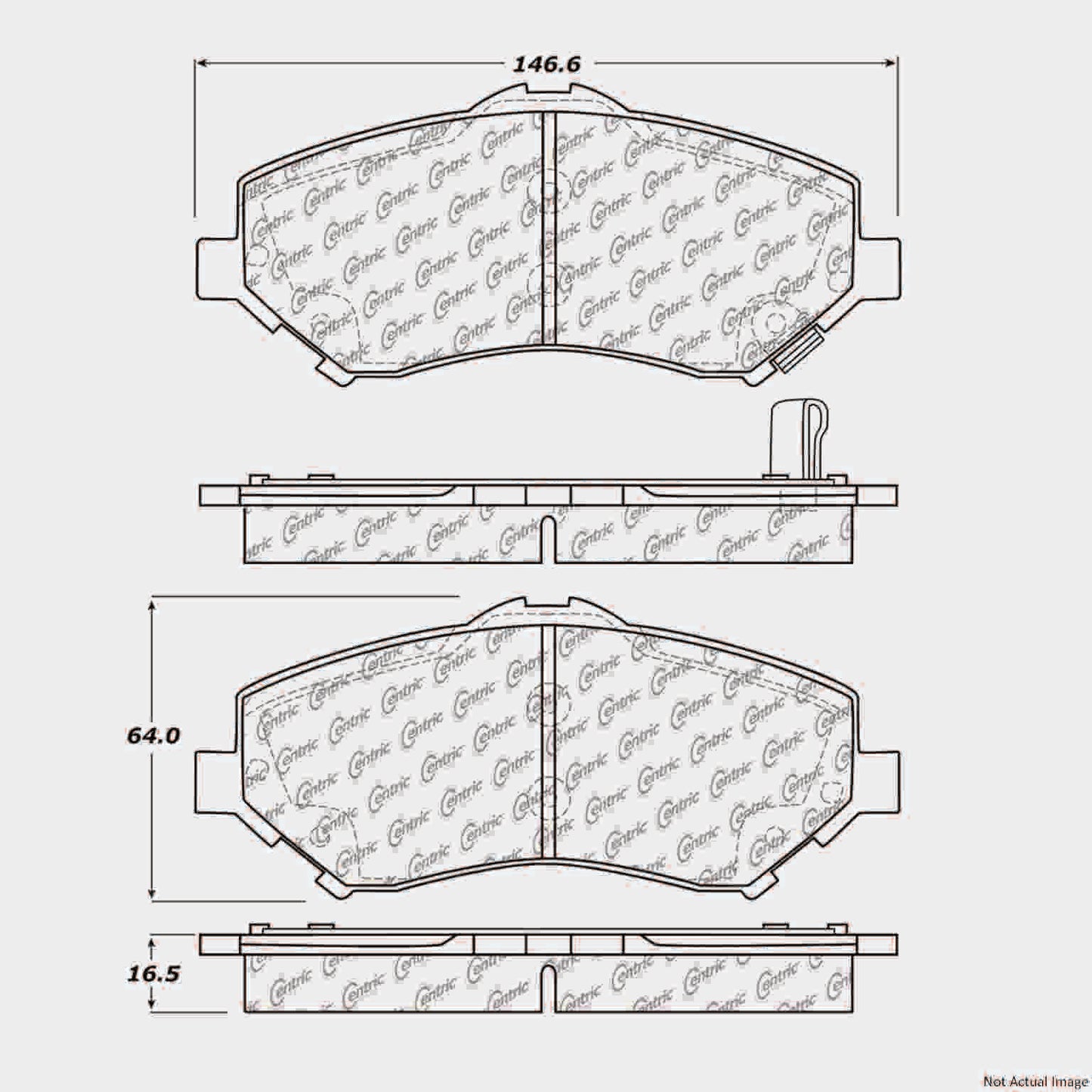 Centric Parts Disc Brake Pad Set Premium Semi-Metallic with Shims and Hardware for Chrysler Town & Country, Dodge Grand Caravan, Journey, Nitro, Jeep Liberty, Wrangler, Ram C/V, Volkswagen Routan 2007-2020 300.12730