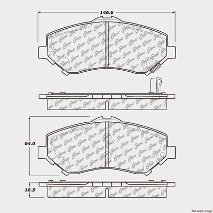 Centric Parts Disc Brake Pad Set Premium Semi-Metallic with Shims and Hardware for Chrysler Town & Country, Dodge Grand Caravan, Journey, Nitro, Jeep Liberty, Wrangler, Ram C/V, Volkswagen Routan 2007-2020 300.12730